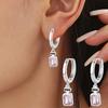 Черно-белый дизайн, черные розовые циркониевые ювелирные серьги-подвески