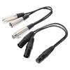 3-Pin XLR Female XLR Male Y To Dual Splitter Audio Cable Adapter