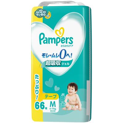 Подгузники Pampers на липучках, средний размер, Dry Care (6-11 кг), 66 штук [Эксклюзив Amazon.co.jp]