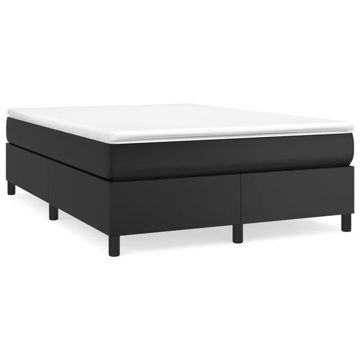 Cadre de lit avec matelas - Maison Exclusive - Noir - 140x190 cm - Similicuir - 2 places