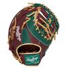 Rawlings Baseball HYPER TECH COLOR SYNC First Throw Glove, Softball, GR5FHTCM53, Base, Shelly/D Green, 11.75 Inches, Right-Handed