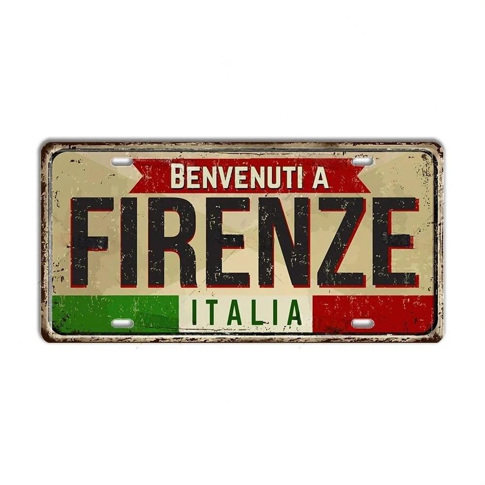 FJ Metal Tin Signs ITALY License Plate City State Tin Plaque Landmark Posters Wall Garage Bar Pub Decors