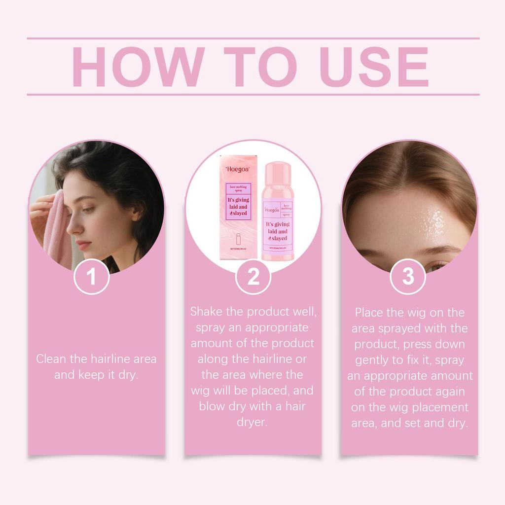 Спрей для фиксации парика, укладка кружева парика, невидимая посадка, легкий и освежающий ухаживающий спрей