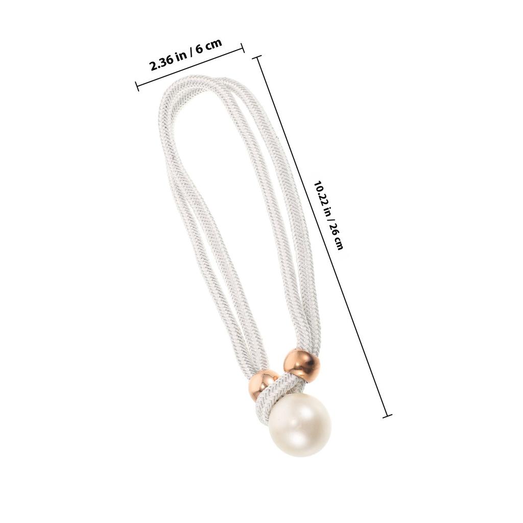 4Pcs Curtain Tiebacks High Density Woven Elegant Pearl Beads Window Curtain Ropes Luxury Drapes Holdbacks Straps