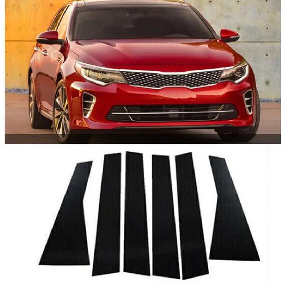 6 шт. Накладки на стойки дверей и окон автомобиля, наклейка для KIA Optima/K5 2016 2017 2018