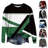 Women's Fashion Casual Long Sleeve Printed Round Neck Woolen Knit Pullover Top