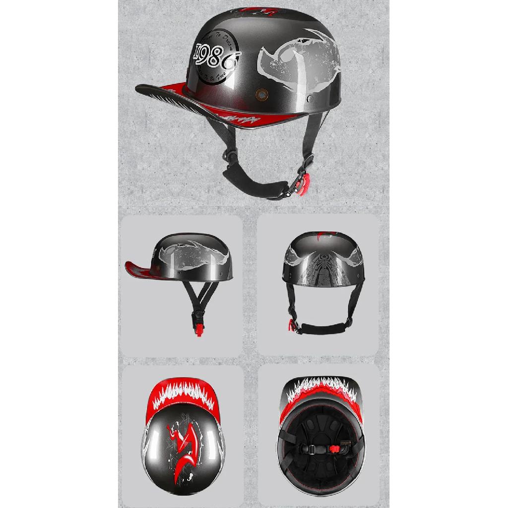 2023 Motorcycle Venom Helmet Retro Baseball Cap Motorcycle Baseball Cap Accessories Vitange Duck Helmet Dot Casco Moto Motorbike