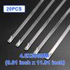 20pcs Stainless Steel Cable Ties Length 150/200/300mm Exhaust Wrap Self-Locking Cable Zip Tie Multi-Purpose Metal Locking Ties