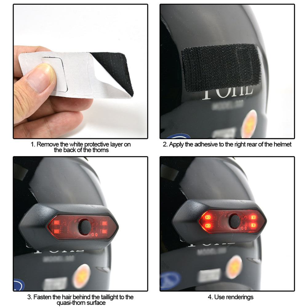 4 светодиодных фонаря для шлема, перезаряжаемые, для мотоцикла, велосипеда, сигнальная лампа, яркий мигающий водонепроницаемый с 3 режимами USB-света