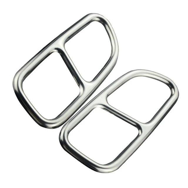 For Mercedes Benz W117 CLA 2013-2016 Titanium Black / Silver Car Tail Throat Exhaust Pipe Muffler Tip Cover Trims 2Pcs/Sets