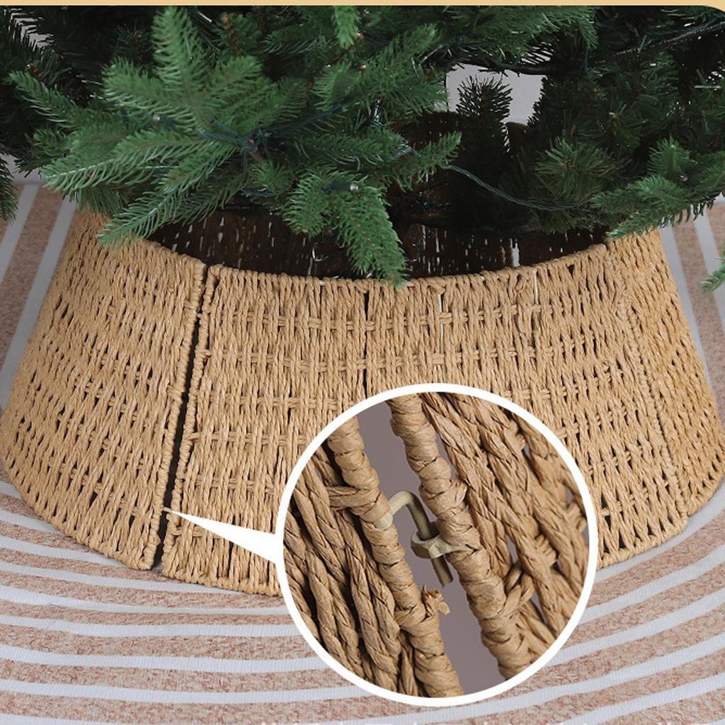 Деревенский воротник для рождественской елки 28 дюймов плетеная плетеная основа для дерева подставка чехол для искусственного праздничного украшения кольцо юбка корзина для дерева, натуральный и устойчивый