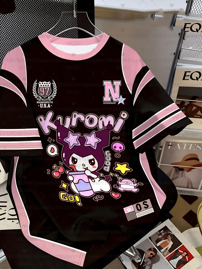 Летняя женская повседневная футболка с 3D-принтом Hello Kitty, милая футболка для активного отдыха, футболка с круглым вырезом