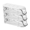 Clear Egg Tray Organizer for Refrigerator Egg Holder Auto-Scrolling Egg Storage Container Dispenser for Refridge with Lid