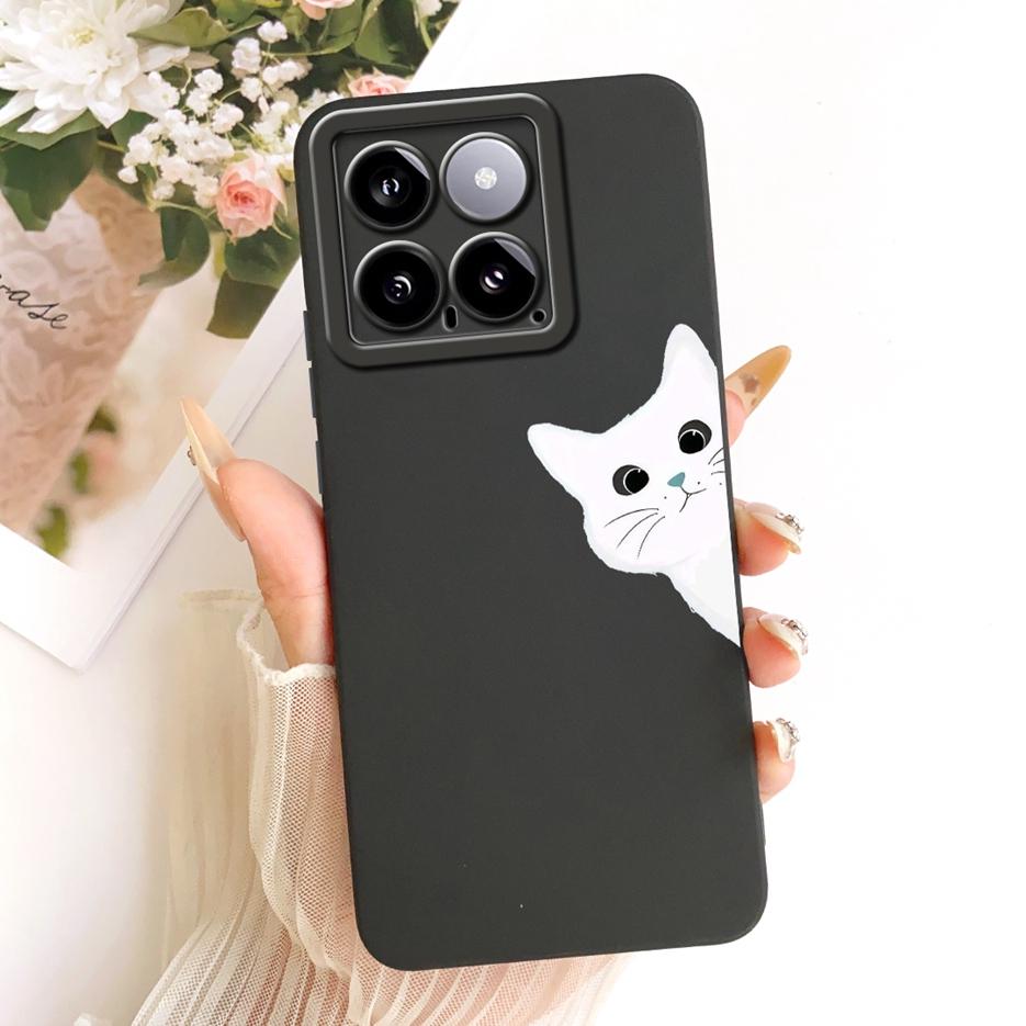 Чехол для Xiaomi Mi 14 Pro Милый Мультяшный Кролик Защитный от ударов Мягкий ТПУ Чехол для Телефона Для Xiaomi 14 Pro Mi14 Pro 5G Задняя Крышка Сумки