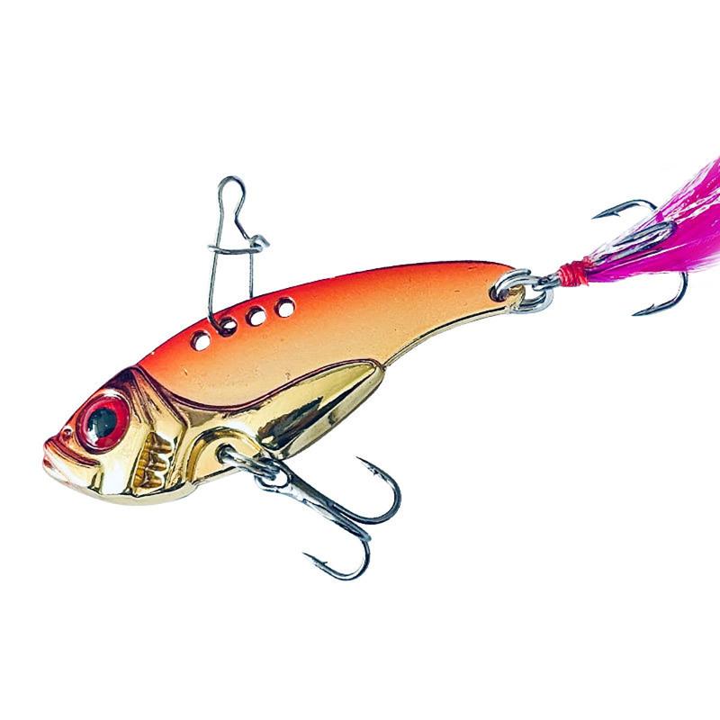 7g12g Vib металлические приманки с тройными крючками, перья, дальние рыболовные приманки для пресной воды