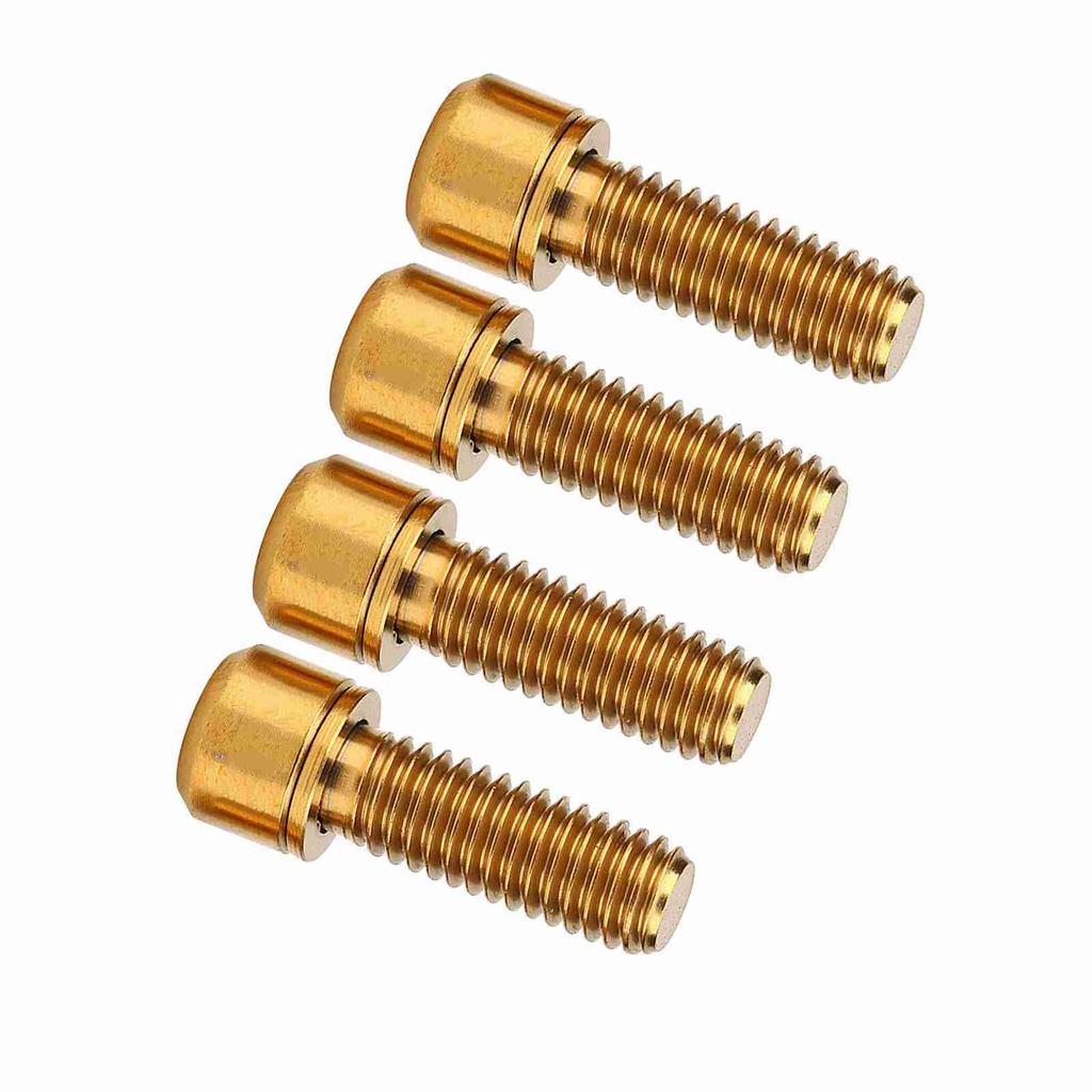 4 шт. M6x18 мм болт для зажима дискового тормоза велосипеда фиксированный винт с прокладкой (Золото)