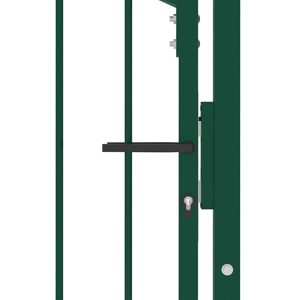 Fence Gate EMMEN with Spikes Steel 104 x 109.5 cm Green