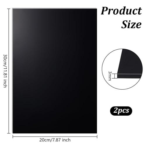 OLYCRAFT 2-Piece ABS Plastic Sheet, 300x200mm, 3mm Thick, Black, Hard Plastic Plates for Model Buildings, Architectural Models, Modeling Panels, DIY C