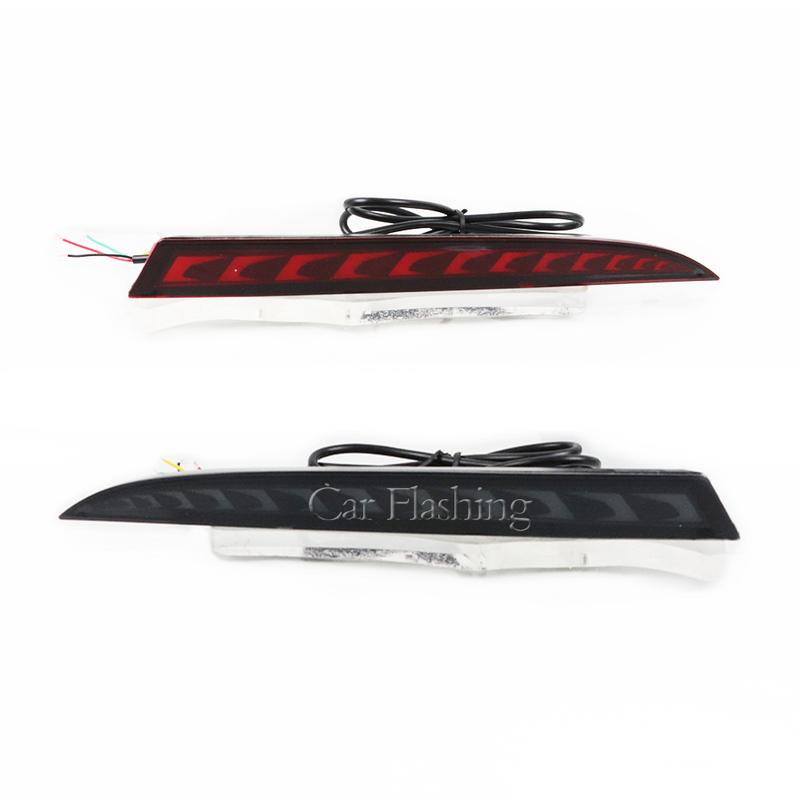 1 Pair LED Bumper Light Rear Fog Lamp Brake Light Dynamic Turn Signal Reflector For Honda HR-V HRV RS