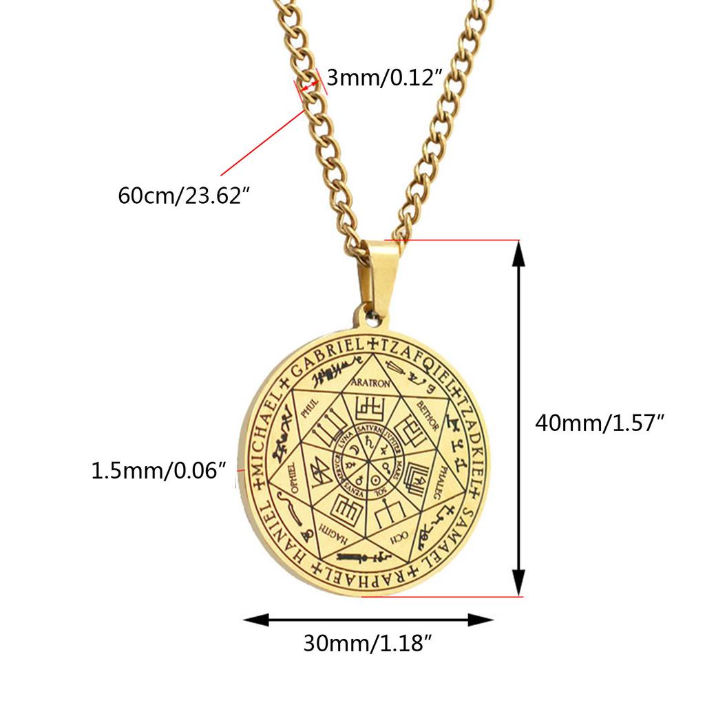 Винтажные ожерелья из нержавеющей стали с подвеской в ​​виде семи архангелов, ожерелья с подвеской-амулетом, ожерелье-амулет, подарок унисекс