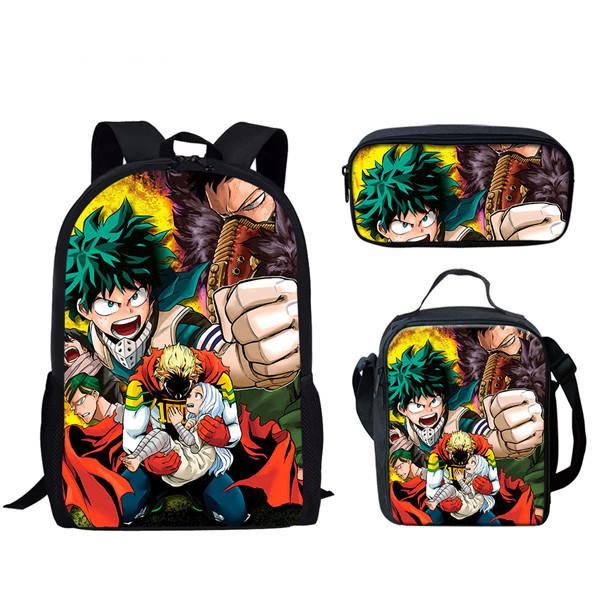 Набор рюкзаков My Hero Academia большой вместимости для повседневного использования и школьных принадлежностей