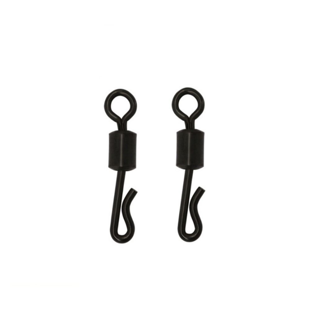 25pcs Q-Shaped Fishing Connector Black Quick Change Swivels Q-Shaped Bearing Swivel Fishing