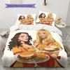 2 Broke American Sitcom Pattern Bedding,Quilt Set Quilt Cover Pillowcase Home Birthday Gift (1 * duvet cover + 2 * pillowcase, without core)