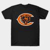 Мужская черная футболка с принтом Chicago Bears Печать на трансферной бумаге без вырезания Хлопковая футболка