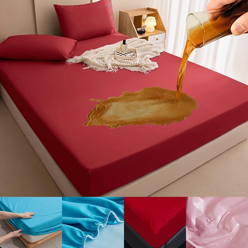 Waterproof Fitted Sheet, Mattress Protector Bed Sheet, Bed Cover, Mattress Cover, Waterproof Elastic Band Bed Cover, Breathable Sheet