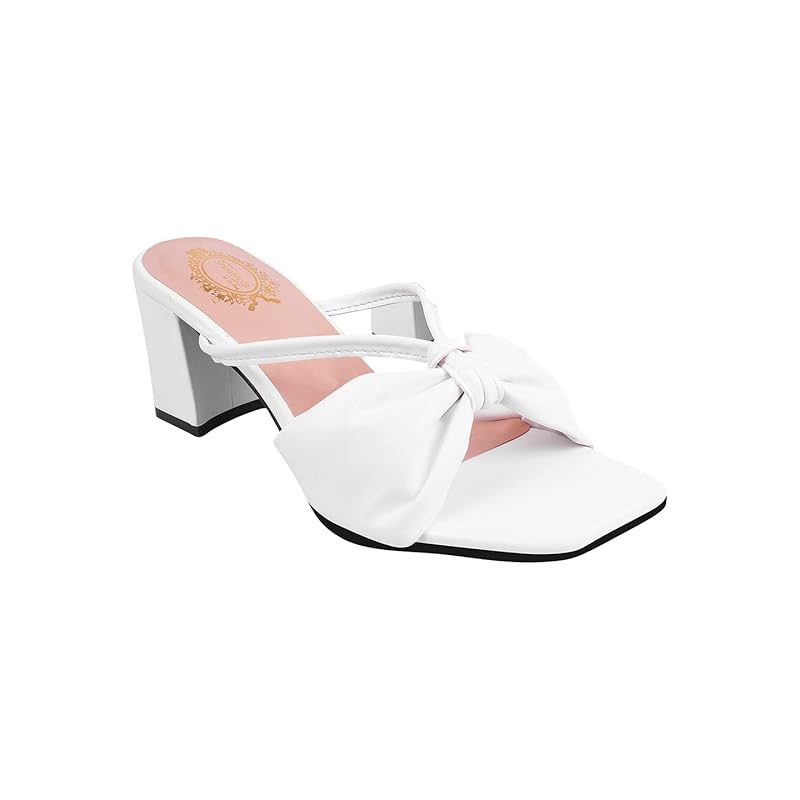 Shoetopia Женские и детские стильные модные сандалии на детальном ремешке с устойчивым каблуком /1296/Белый/UK4