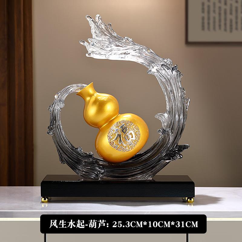 Скульптура тыквы «Счастливый карп», украшение для рабочего стола в офисе, креативная статуэтка из смолы, китайский подарок на свадьбу и Новый год