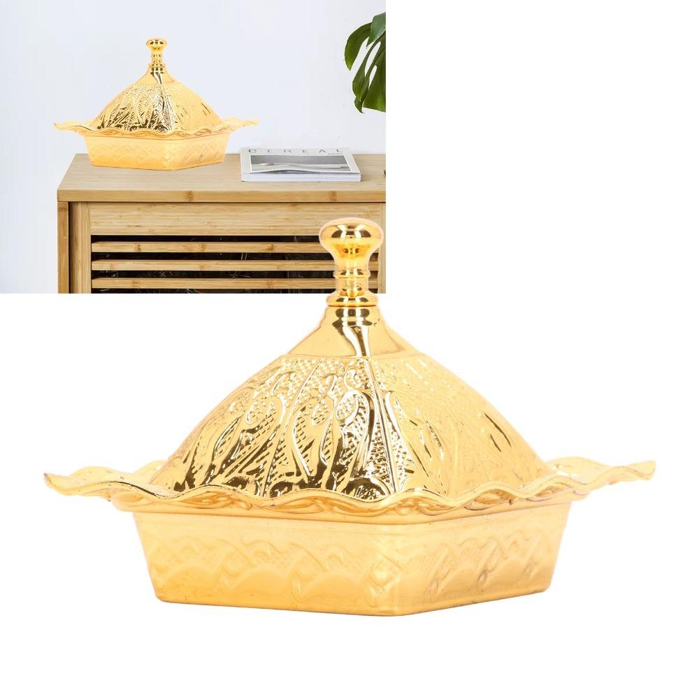 Quadrate Gold Serving Bowl Alloy Serving Dish Sugar Bowls Turkish Bowl Party