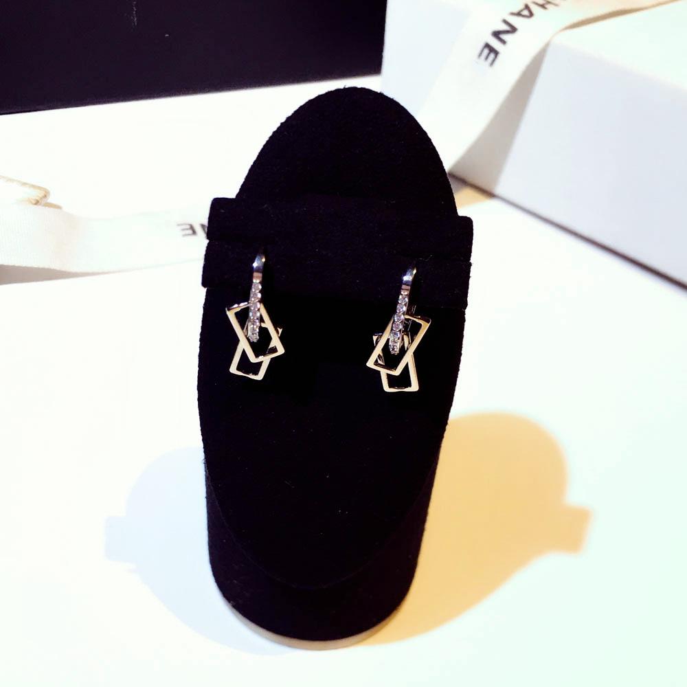 Корейские высококачественные геометрические серьги из циркония для женщин