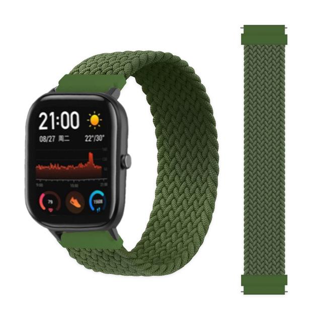 20 мм 22 мм ремешки для часов для Amazfit GTS/4/3/2/2e/GTS2 Mini/GTR 4/3 pro/GTR2/2e/2 Плетеный solo loop Браслет Amazfit bip 6 5 ремешок