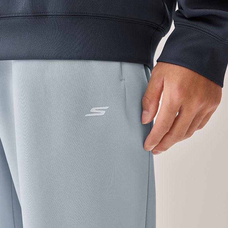 Skechers Теплые Быстросохнущие Влагоотводящие Удобные Свободные Для Фитнеса Бега Вязаные Спортивные Штаны Мужские Штаны Рассветно-Серый P425M205-01DS