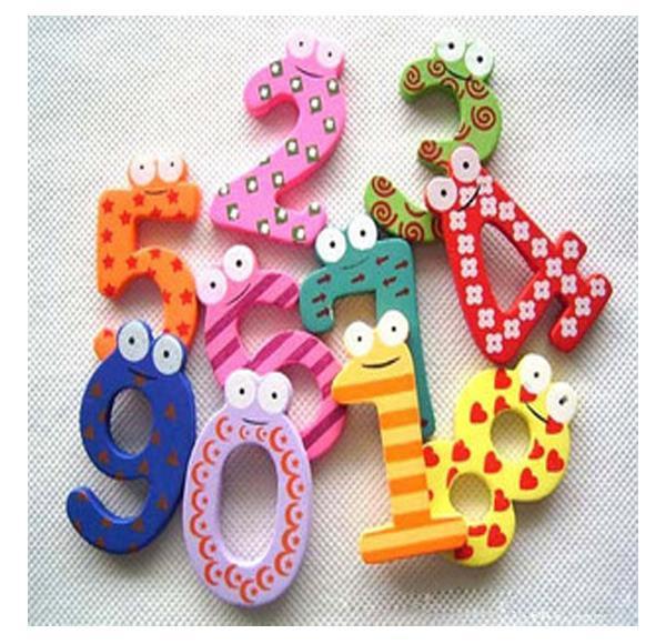 Set of 10 Number Wooden Cute Fridge Magnet Kid Baby Education Learning Toy Gift
