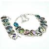 Natural Abalone Shell Gemstone Handmade 925 Sterling Silver Jewelry Abalone Shell Neclace Bracelet Set, Antique Jewelry Set, Mother's Day Gift