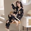 Women's New Spring and Fall Pajamas Homewear Set Girls Homewear Casual Style Fashion Long-Sleeved Long Pants Pajamas