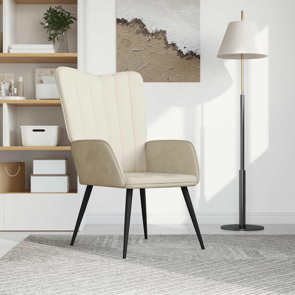 Relax Armchair Cream White Velvet