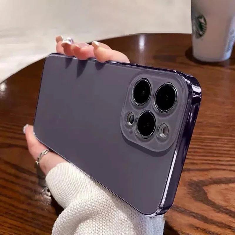 Цветной премиальный чехол для телефона, подходящий для iPhone 16 15 14 13 promax 12 11, твердый электролитически покрытый ПК-чехол, защищающий от отпечатков пальцев
