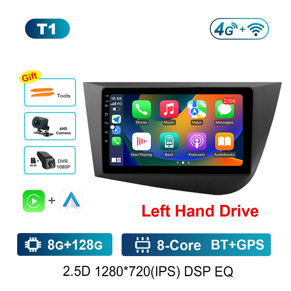 9-дюймовый леворульный GPS-навигатор Android OS для Seat Leon 2 2005 - 2012 4G DSP стерео автомобильное радио мультимедийный плеер WiFi BT