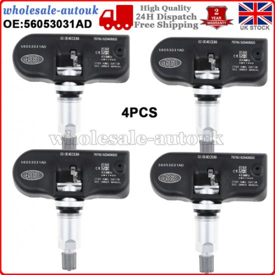 4X For Chrysler Voyager Sebring 56053031AD TPMS Tire Pressure Monitoring Sensor