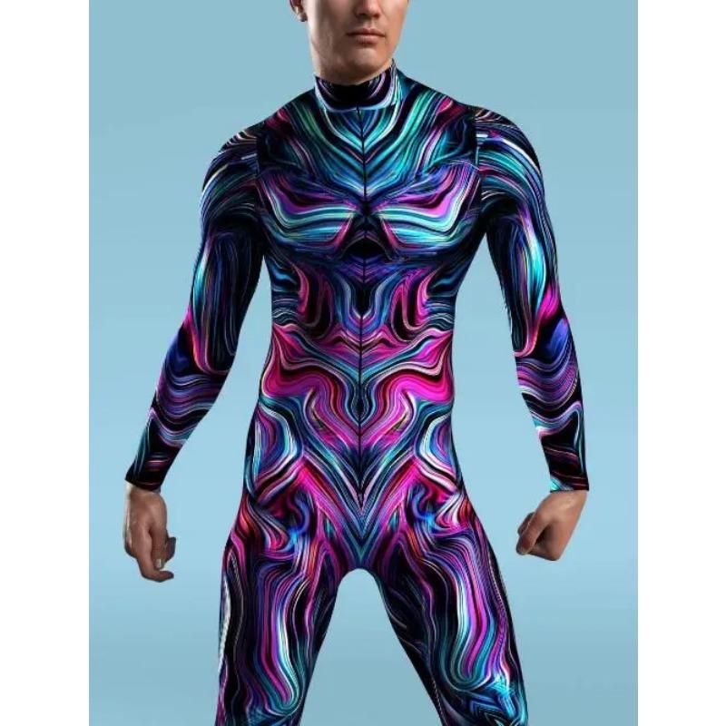 Футуристический комбинезон с механической броней, крутой боец, боди для косплея, костюм в стиле стимпанк, вечерние представления на Хэллоуин, мужской костюм зентай