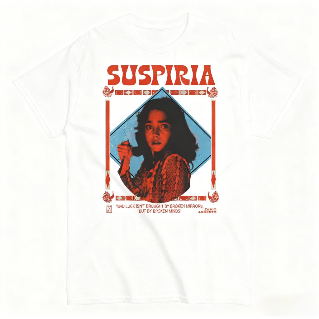 Футболка Суспирия. Футболка Suspiria 1977 Подарки к фильму ужасов Футболка Летняя Мужская Женская Мужская Футболка Круглый вырез Хлопковая Футболка