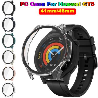 Чехол из ПК, стекло для Huawei Watch GT 5 46 мм / GT5 41 мм, аксессуары для смарт-часов, полный защитный чехол, жесткие чехлы
