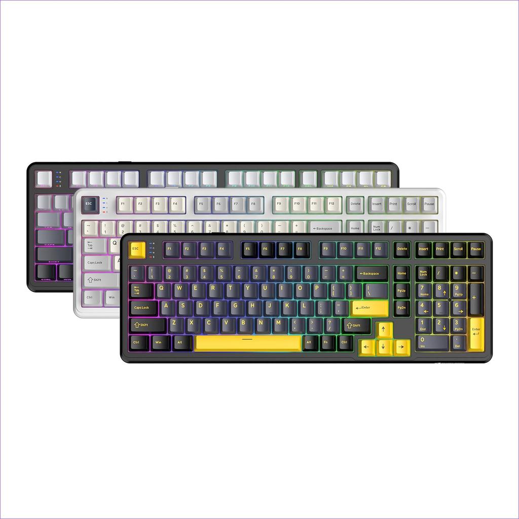 MAMBASNAKE x ATTACK SHARK X98PRO Gaming Keyboard, 98 Keys, 3-Mode Connection (Bluetooth2.4GWired), Wireless Mechanical Keyboard with Gasket