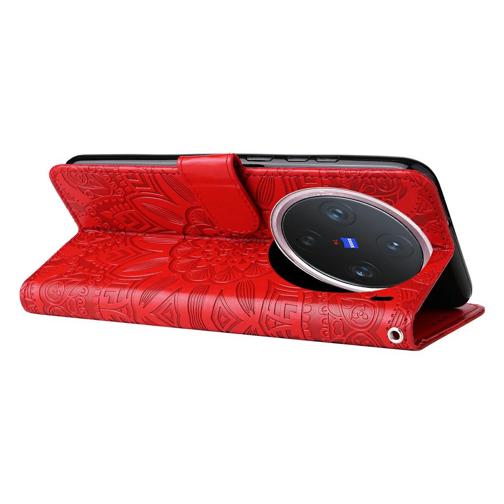 For Vivo X200 Pro Mini 5G Case Sunflower Imprint Leather Wallet Phone Cover