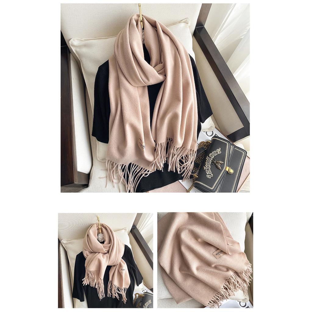 Imitation Cashmere Solid Color Fashion Decorative Warm Scarf Student Middle and Long Shawl Female