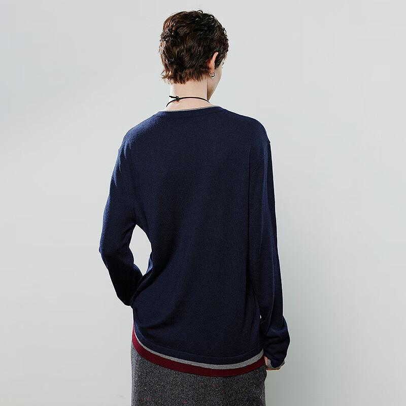 Women's American Style Round Neck Wool Blend Knit Sweater