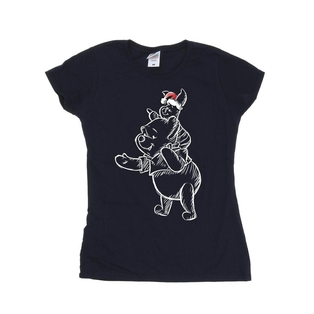 Disney Womens/Ladies Winnie The Pooh Piglet Christmas Cotton T-Shirt